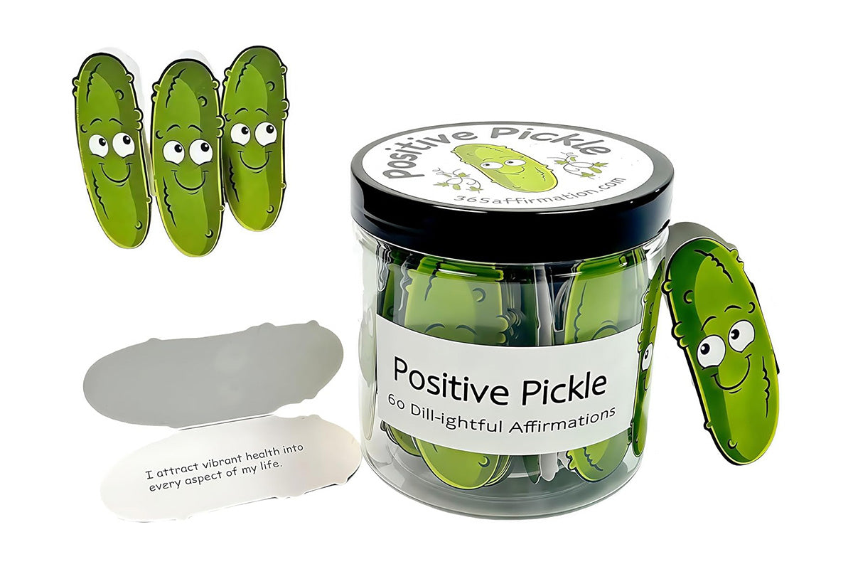 60PCS Positive Pickles Affirmation Cards Jar Motivational Gift for Women and Teens