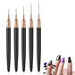 5PCS Nail Art Liner Brushes Set Nail Tools For Long Lines Thin Details Fine Drawing