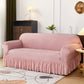 Seersucker Couch Cover with Ruffle Hemline Stretch Sofa Cover