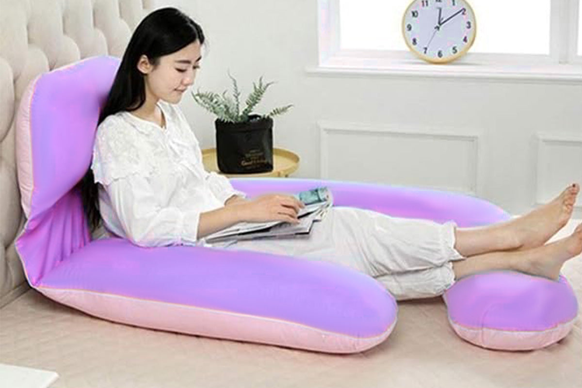 Pregnancy Pillows for Sleeping U Shaped Full Body Maternity Pillow with Removable Cover-Purple