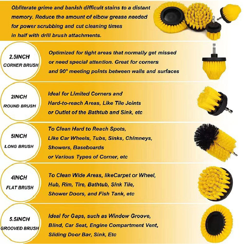 12Pcs Universal Drill Cleaning Brush Set
