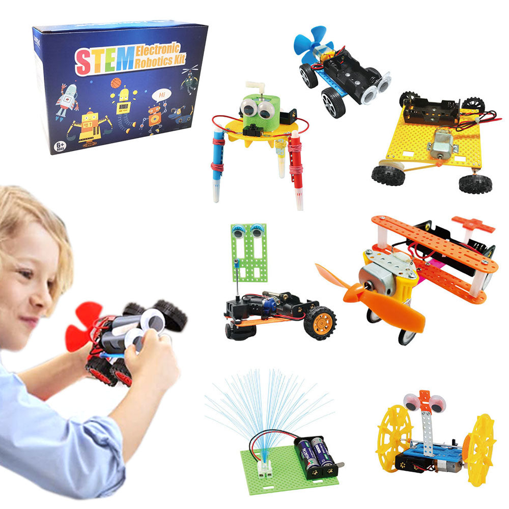 14Pcs STEM Robot Building Kits Engineering Electric Motor Kit for Learning & Fun