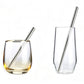 2 Pack Collapsible Stainless Steel Travel Straws with Keychain Cases
