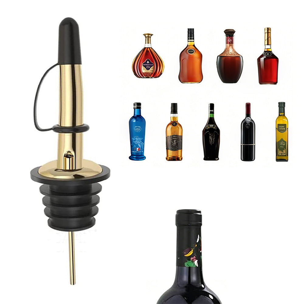12Pcs Stainless Steel Non Drip Wine Pourers with Dust Caps
