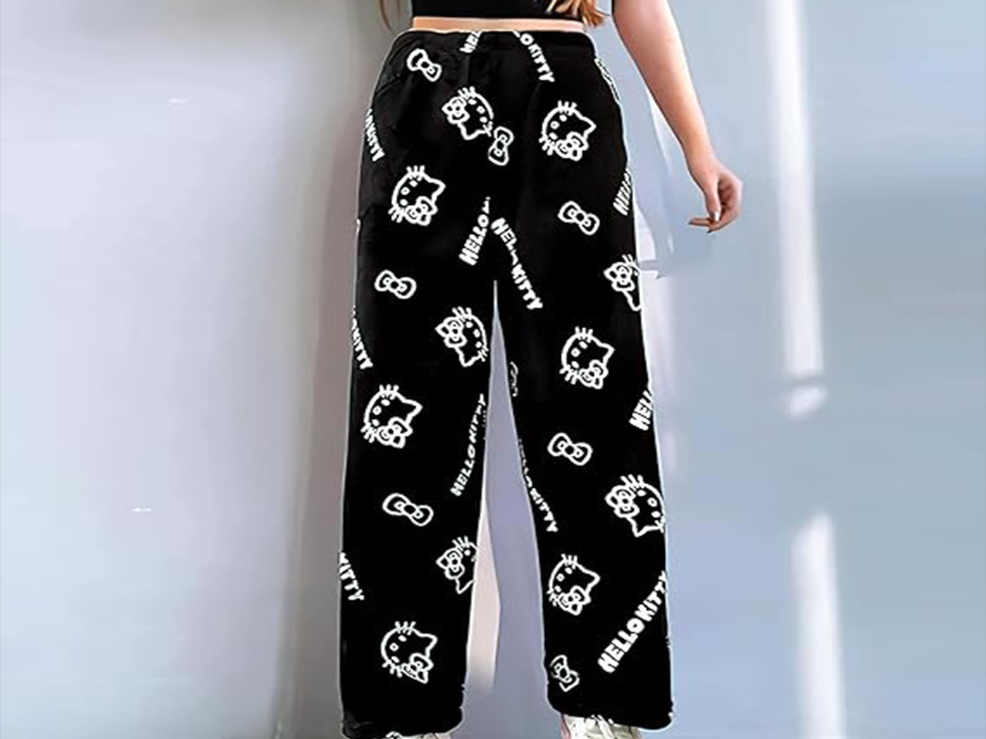 Women's Hello Kitty Inspired Flannel Cartoon Print Pajama Pants