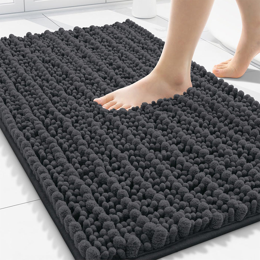Chenille Fabric Bathroom Rugs Mat With Non Slip Rubber Backing Home Decor Accessories