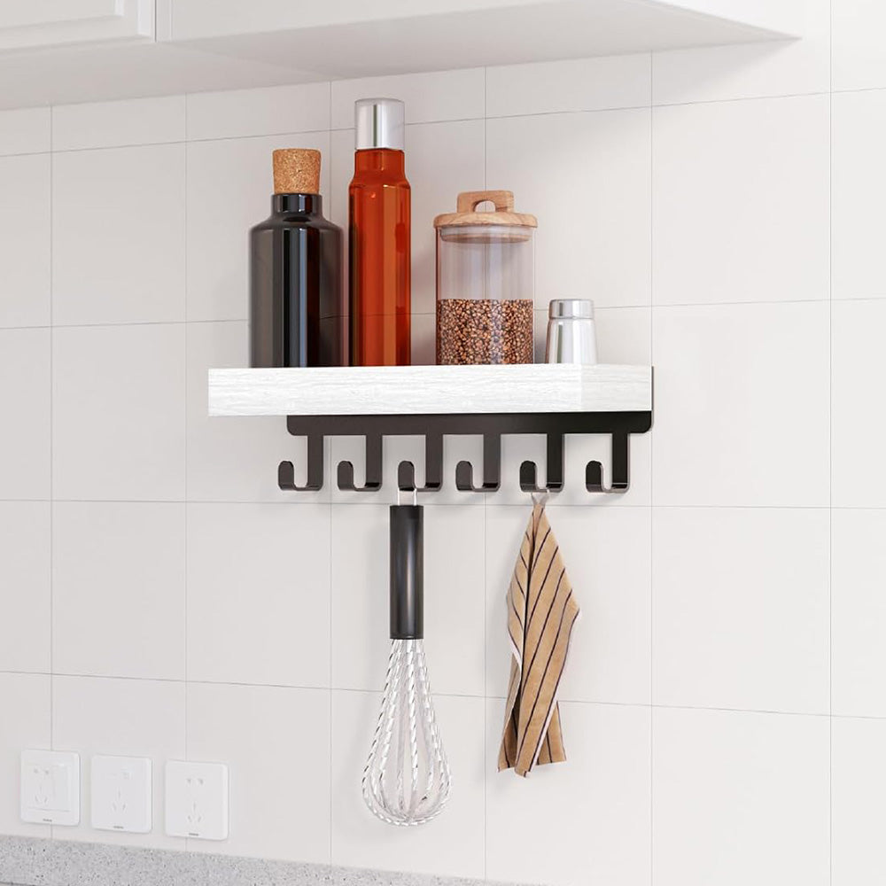 Wall Key Holder with Shelf Wooden Key Rack for Entryway Home
