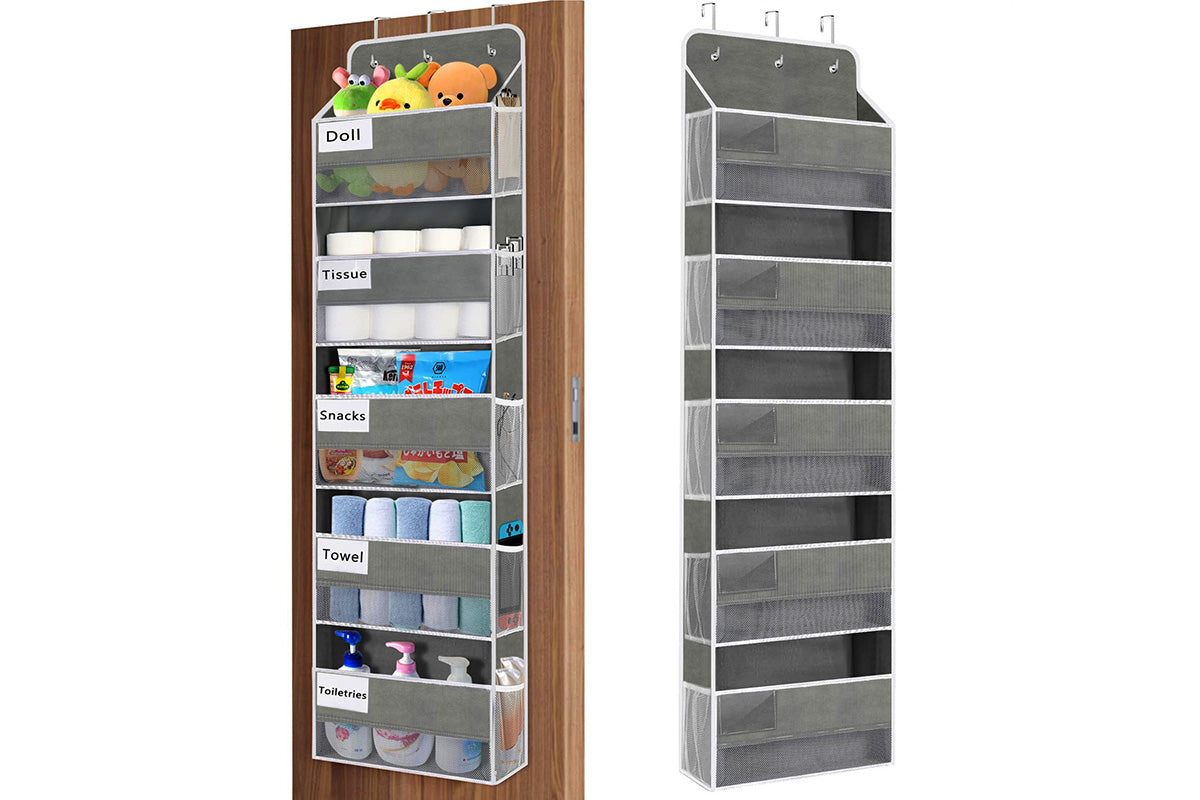 5-Tier Over the Door Hanging Storage Organizer with 10 Side Mesh Pockets