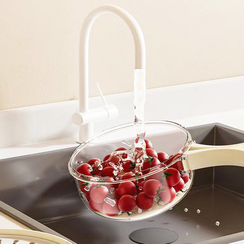 2Pcs Plastic Fruit Vegetable Washing Drain Basket with Lid