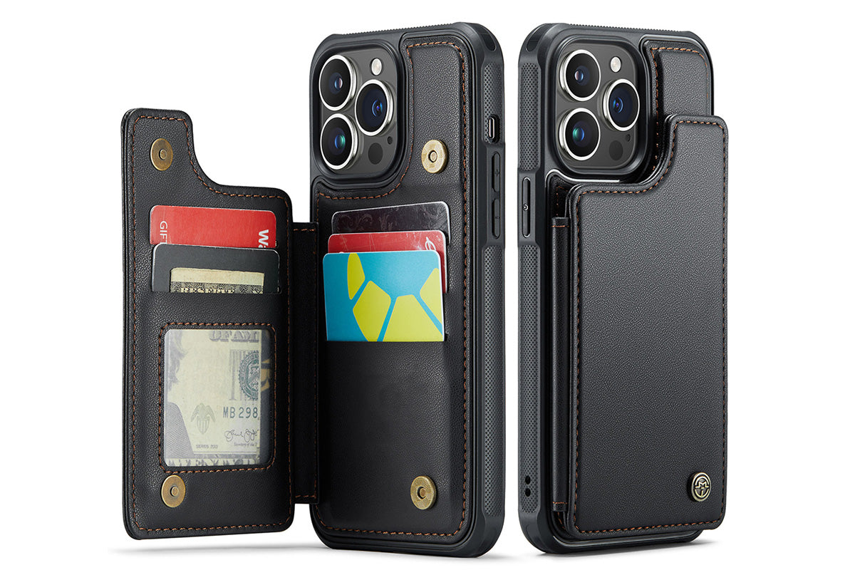 Wallet Case for iPhone 16 Pro Max iPhone16Pro Max 16Pro with Card Holder and RFID Blocking-Black