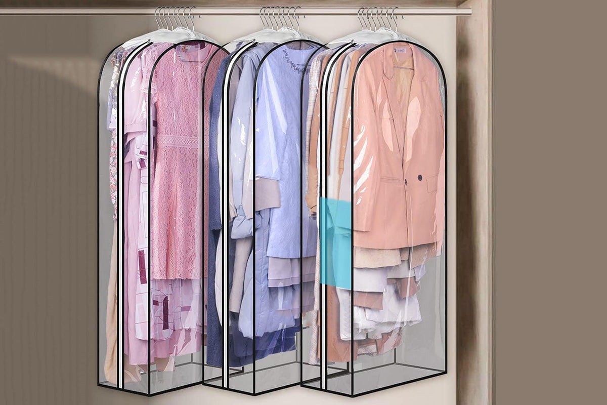 All Clear Garment Bags Hanging Clothes Waterproof for Suit Shirts Coats Dresses
