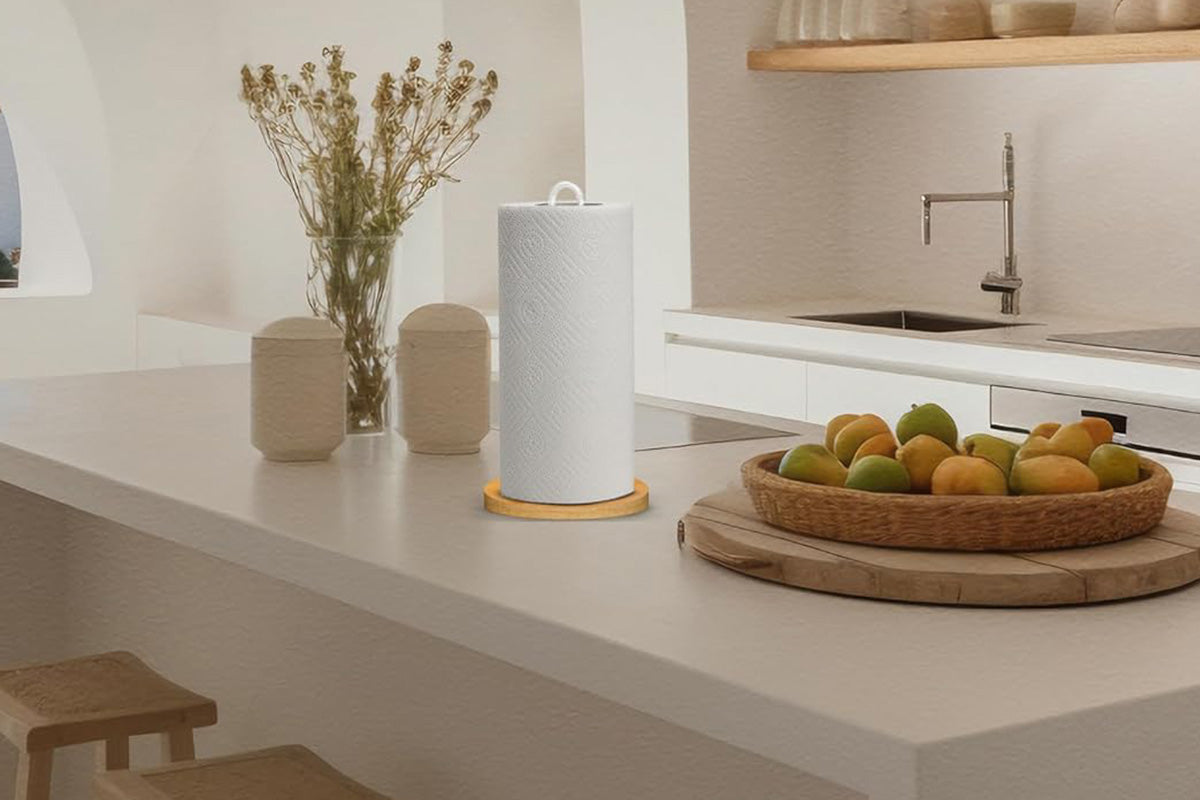 Paper Towel Holder Freestanding for Kitchen Countertop with Non Slip Base