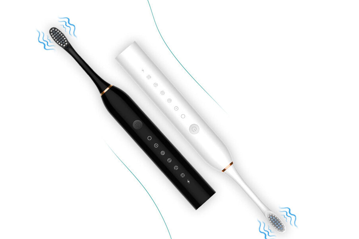 Couple's Electric Toothbrush Set with Travel Case -White and Pink