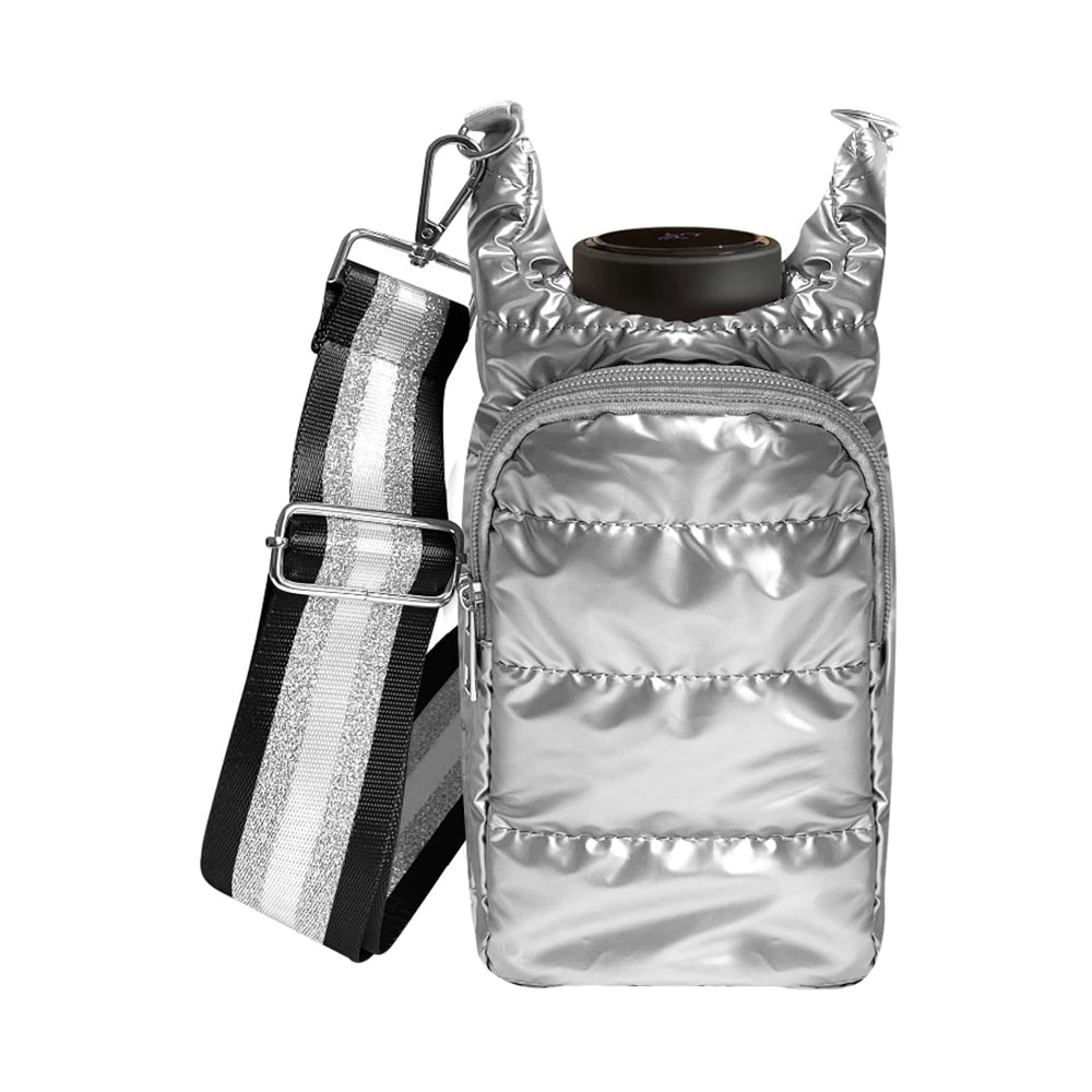Adjustable Quilted Water Bottle Carrier Bag