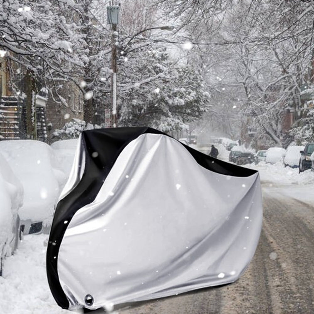 2X210D Waterproof Bike Cover with Lock Hole for Outdoor Storage
