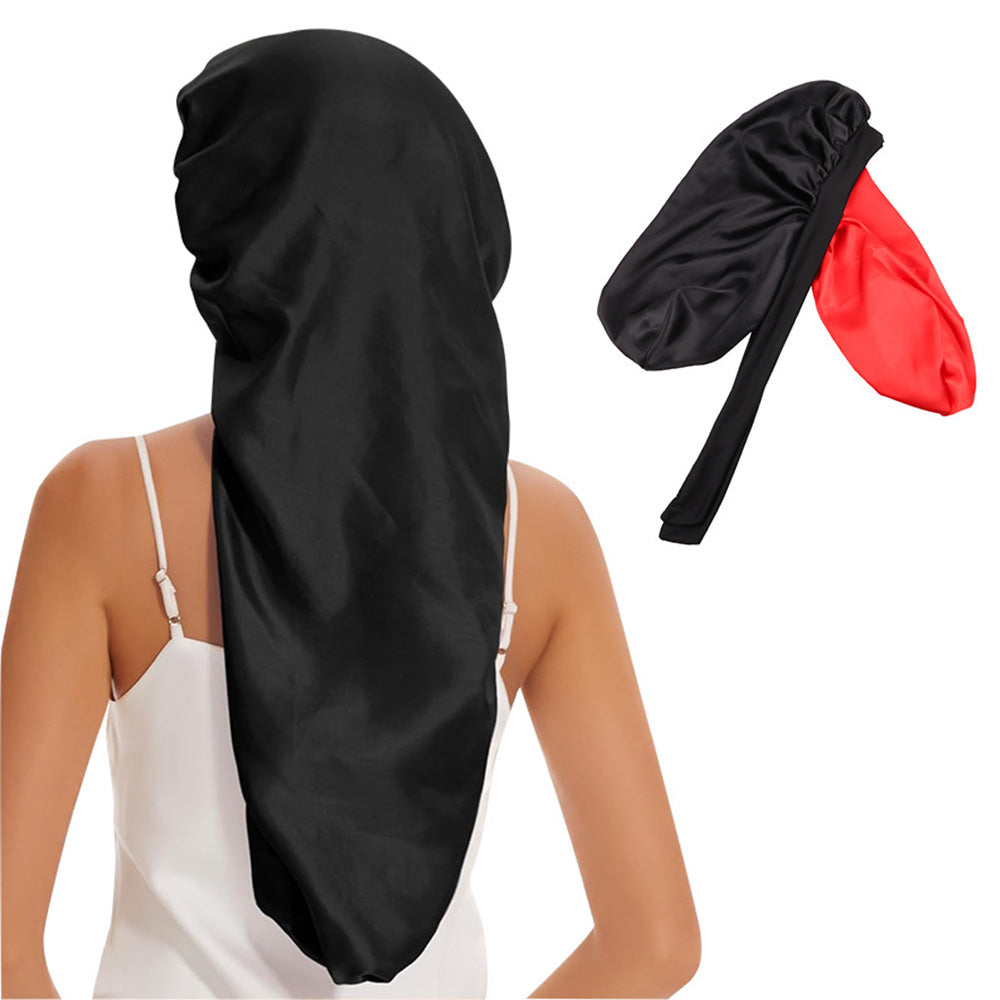 Double Layer Reversible Silk Bonnet Long Bonnet Satin Hair Silk Bonnet For Sleeping