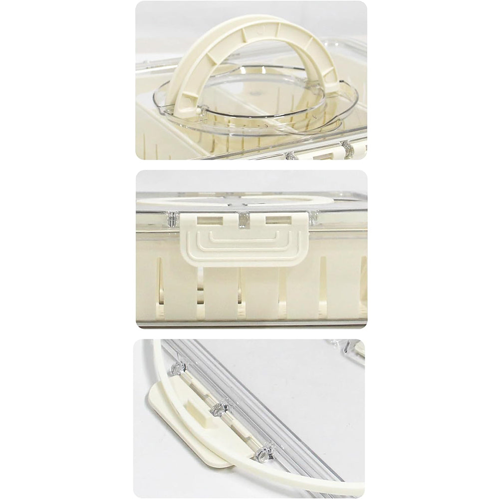 Divided Serving Tray with Lid and Handle 4 Compartments Snack Container