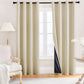 2 Pack 100 Percent Blackout Curtains with Black Liner for Bedroom Living Room and Office-Beige