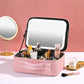 2Pcs 25x10.5x23CM Travel Makeup Storage Bag with Mirror and Light