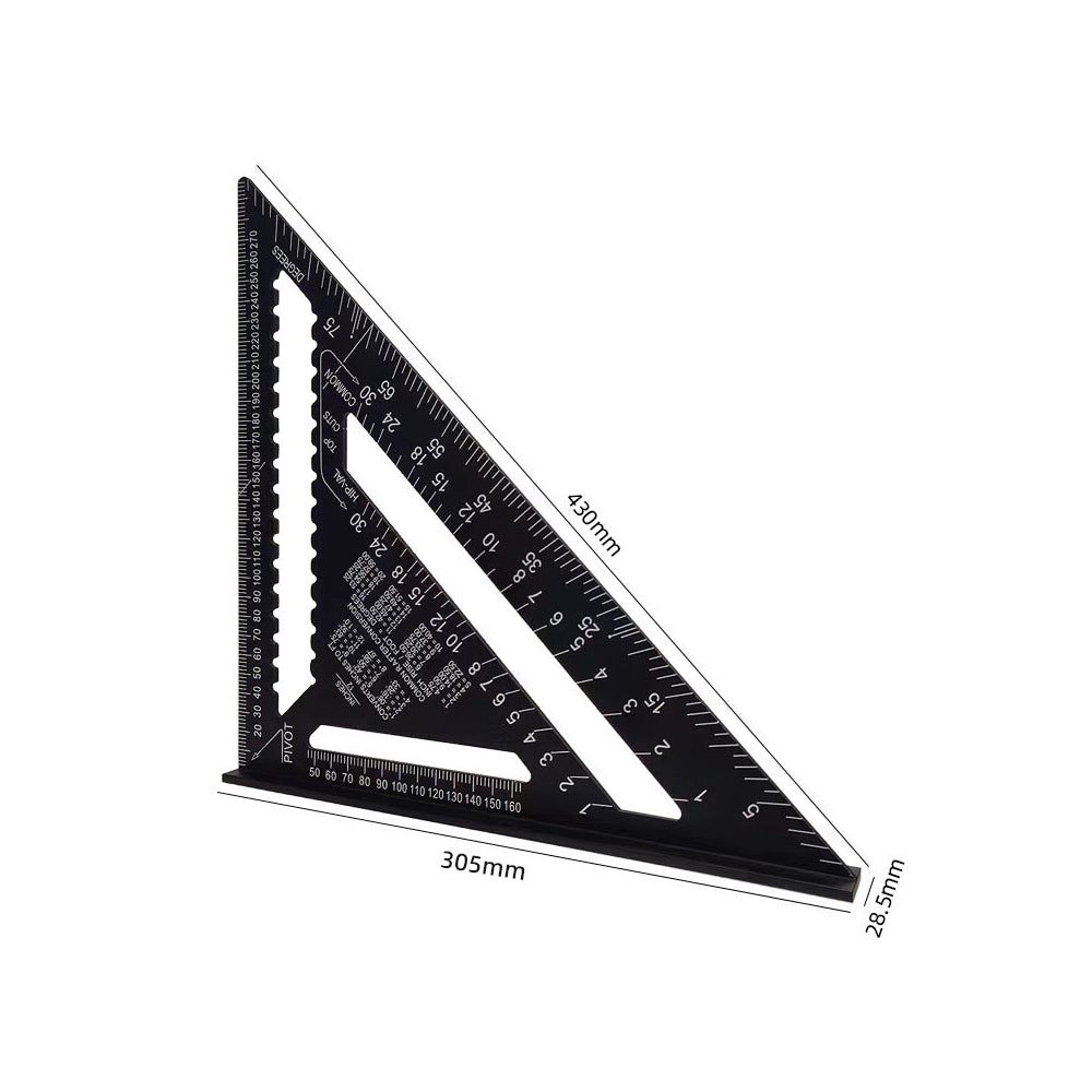 7/12 inch Metric Aluminium Alloy Square Protractor Triangle Ruler Measuring Tool