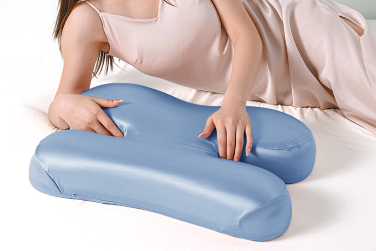 H-Shape Anti-Wrinkle Side Sleeper Pillow Satin Sleep Pillow