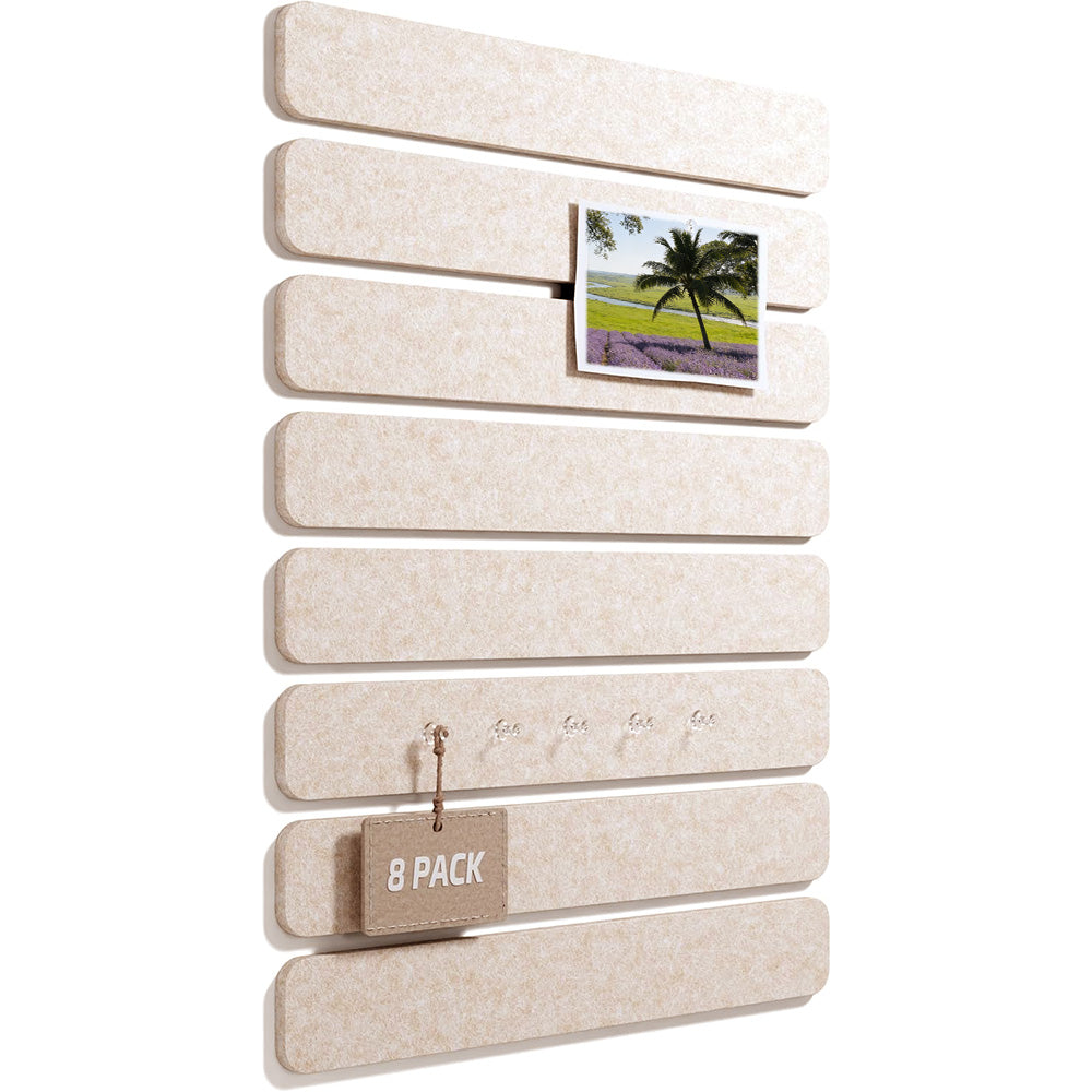 8 Pack Self Adhesive Felt Display Strips with 35 Push Pins for Wall Decor