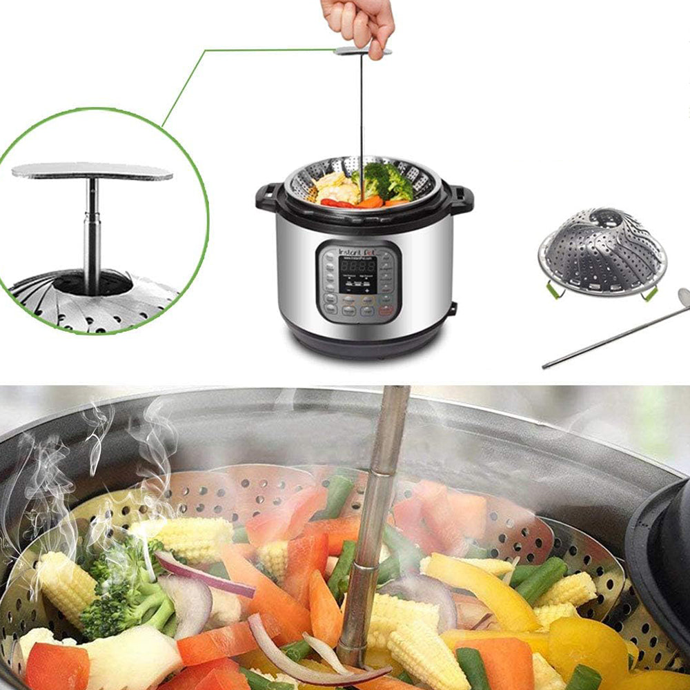 Removable Handle Stainless Steel Folding Steamer Tray