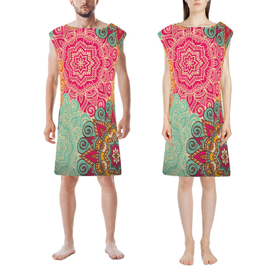 74*110cm Hooded Poncho Bathrobe Mandala Changing Robe Towel Beach Bath Quick Dry