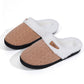 Indoor Non Slip Fuzzy Slippers for Women Warm Knitted House Shoes-Khaki