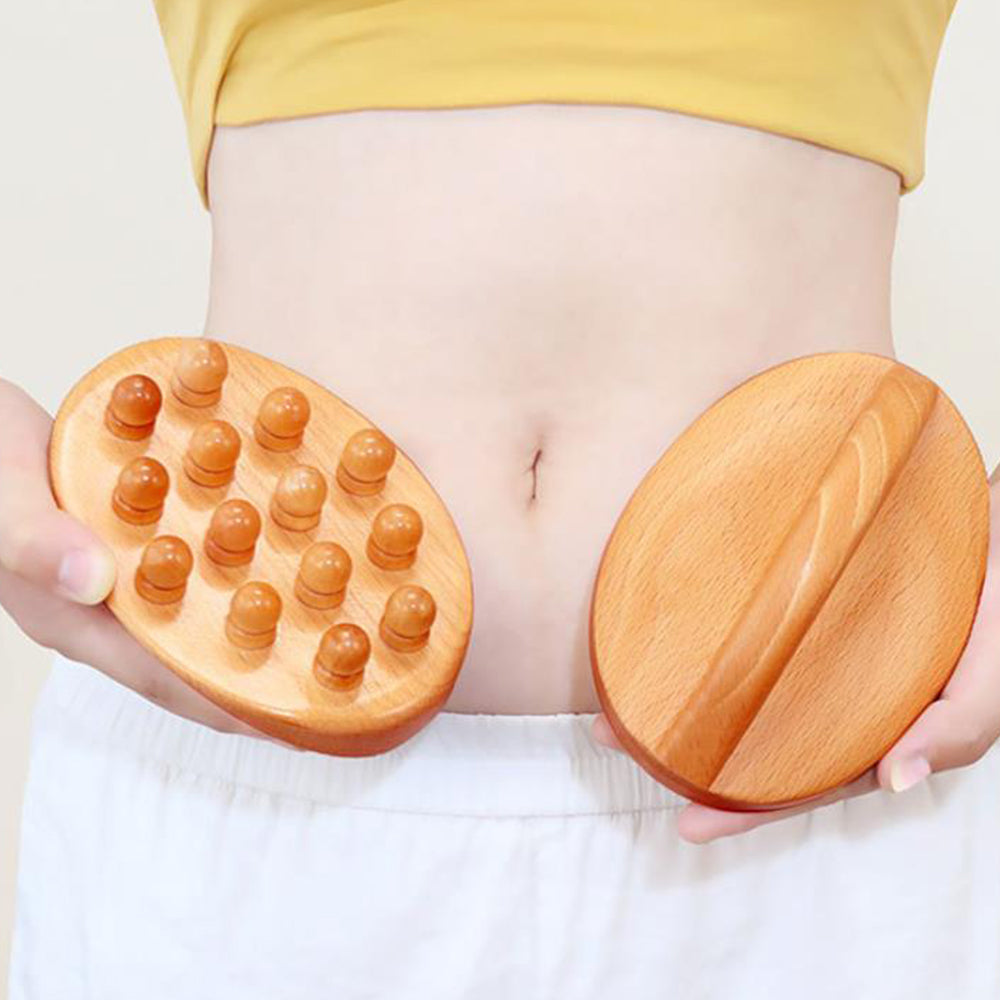 2Pcs Handheld Wood Therapy Massage Brush for Cellulite Remover