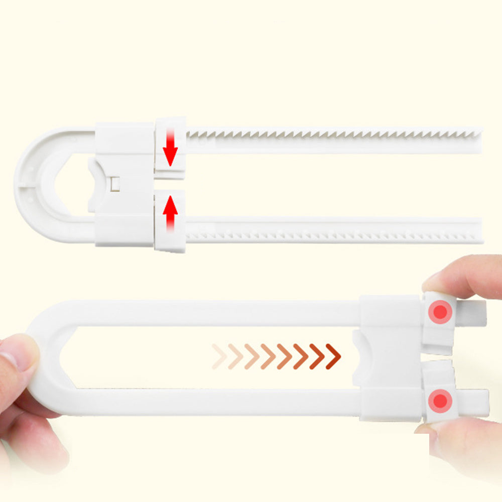 6Pcs U-Shaped Adjustable Sliding Lock for Cabinet