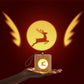 Christmas Party Atmosphere Projector Night Lamp Wood Cube Night Light-Elk