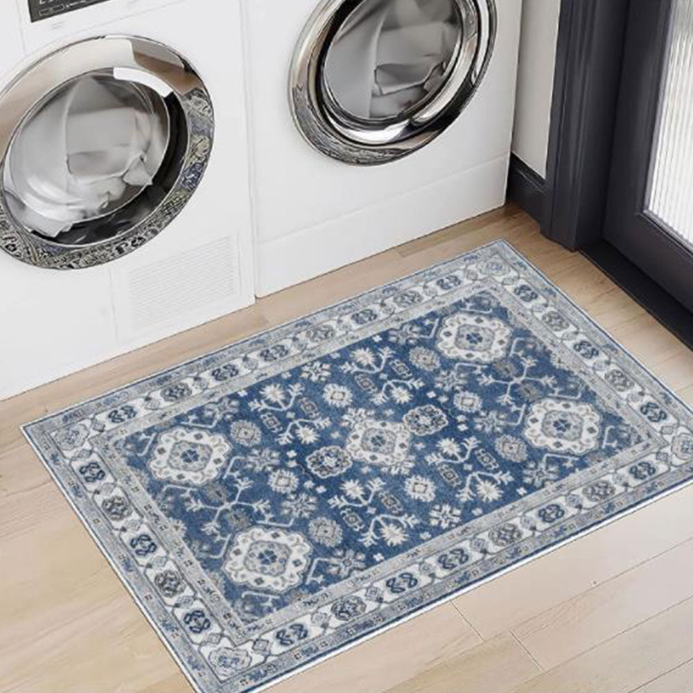 Vintage Design Runner Area Rug Doormat Allover Boho Machine Washable Mat