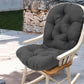 Solid Twill Swivel Rocker Chair Cushion High Back Water Resistant Pad-Grey