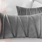 2PCS Velvet Bandage Stripe Cushion Cover Set Throw Pillow Cases for Sofa-Grey