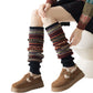 1 Pair Multicoloured Leg Warmers for Women Warm Over Knee Boot Socks for Winter