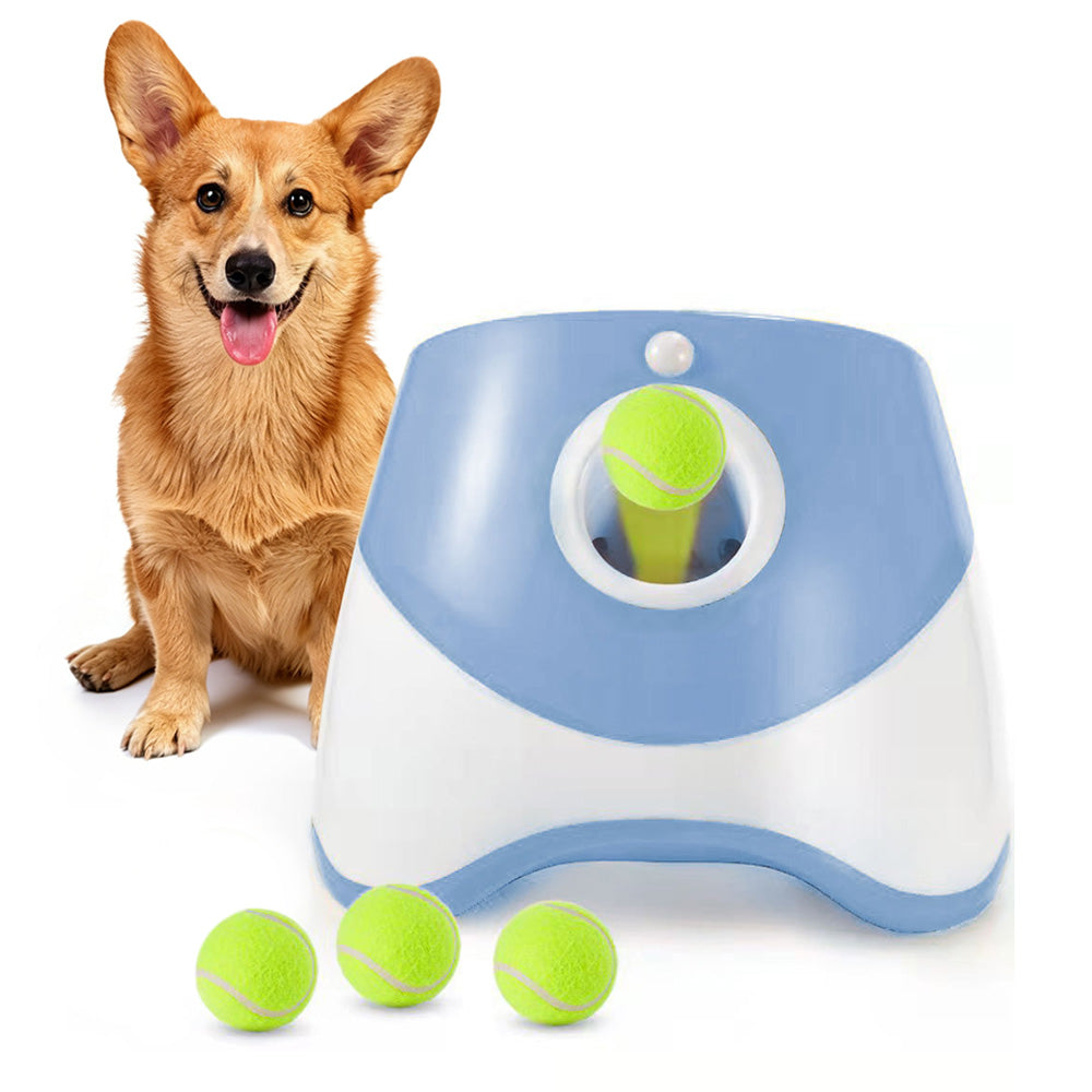 Automatic Dog Tennis Ball Launcher with 3 Balls and 3 Throwing Distances