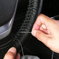 Genuine Leather Steering Wheel Cover - Hand-Stitched 360° Full Wrap Auto Grip