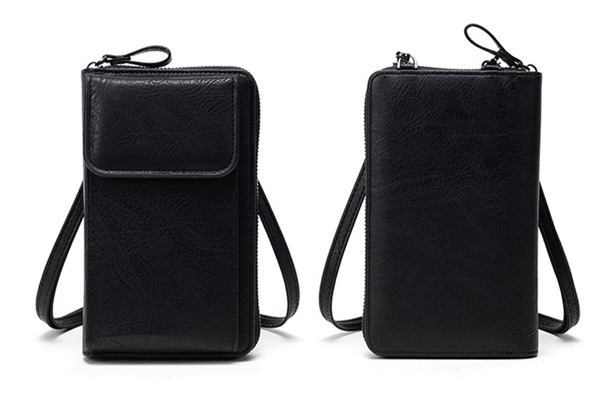PU Leather Women Pouch Bag Mobile Phone Bag Crossbody Purse Wallet Shoulder Bag
