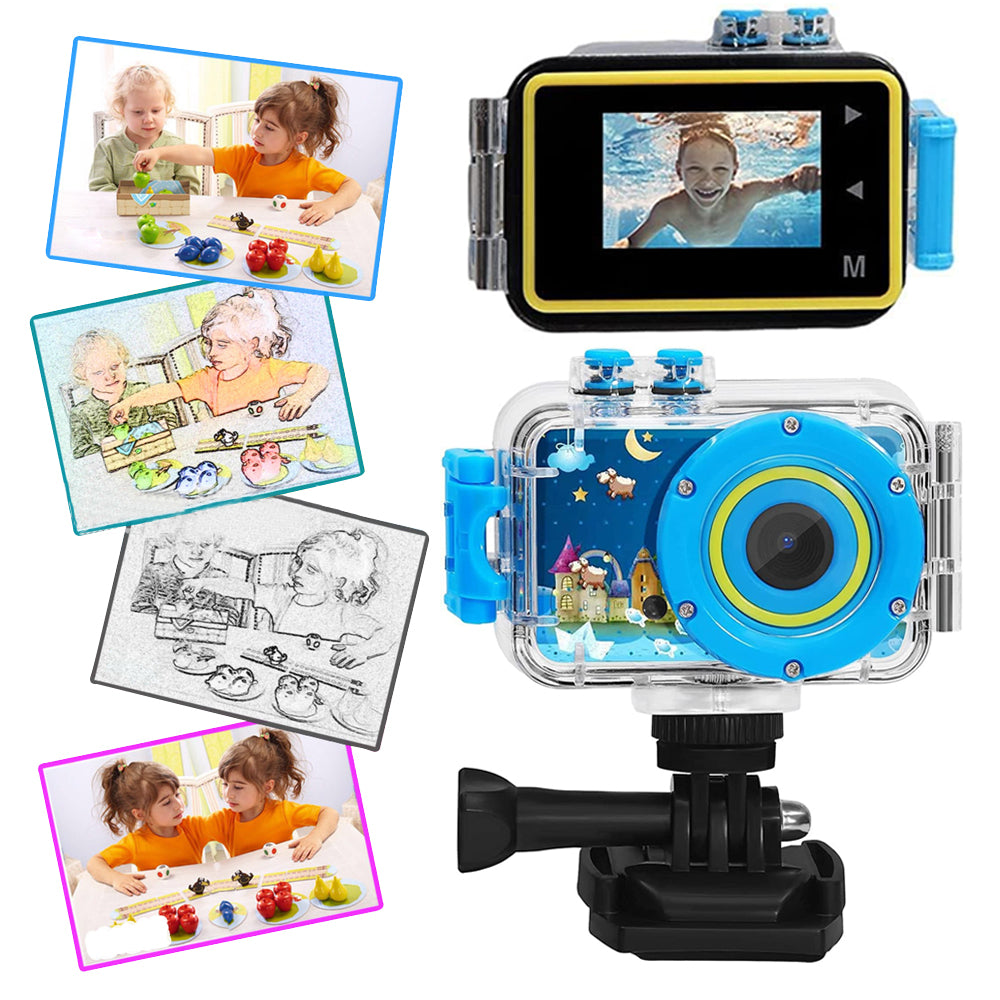 Kids Waterproof Camera Toys Outdoor Sports Camera with 32GB Memory Card