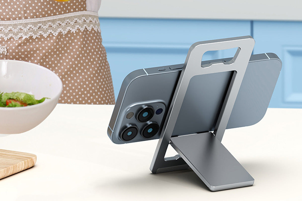 Foldable Aluminum Cell Phone Stand Portable Adjustable Holder for Desk and Travel