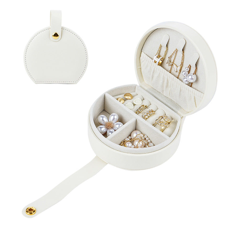 PU Leather Mini Travel Jewelry Storage Box for Earring Necklace