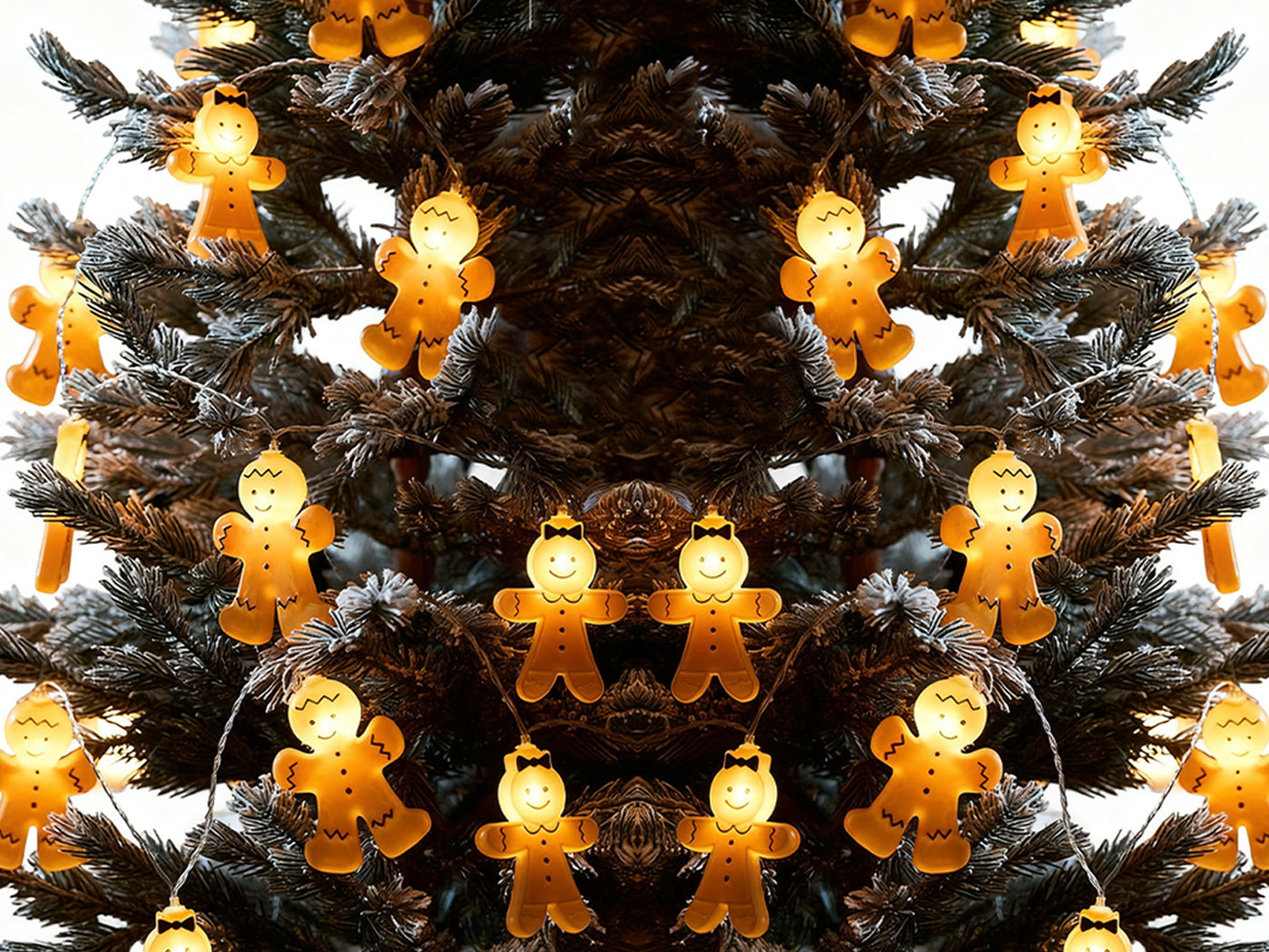 Christmas Decoration Gingerbread Men Cookies String Lights Battery Operated