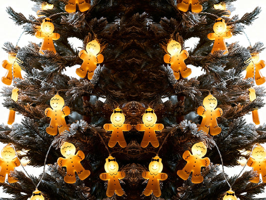 Christmas Decoration Gingerbread Men Cookies String Lights Battery Operated