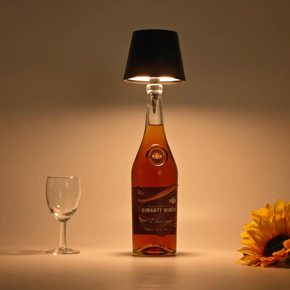 2Pcs 3-Color LED Stepless Dimmable Pridola Bottle Lamp