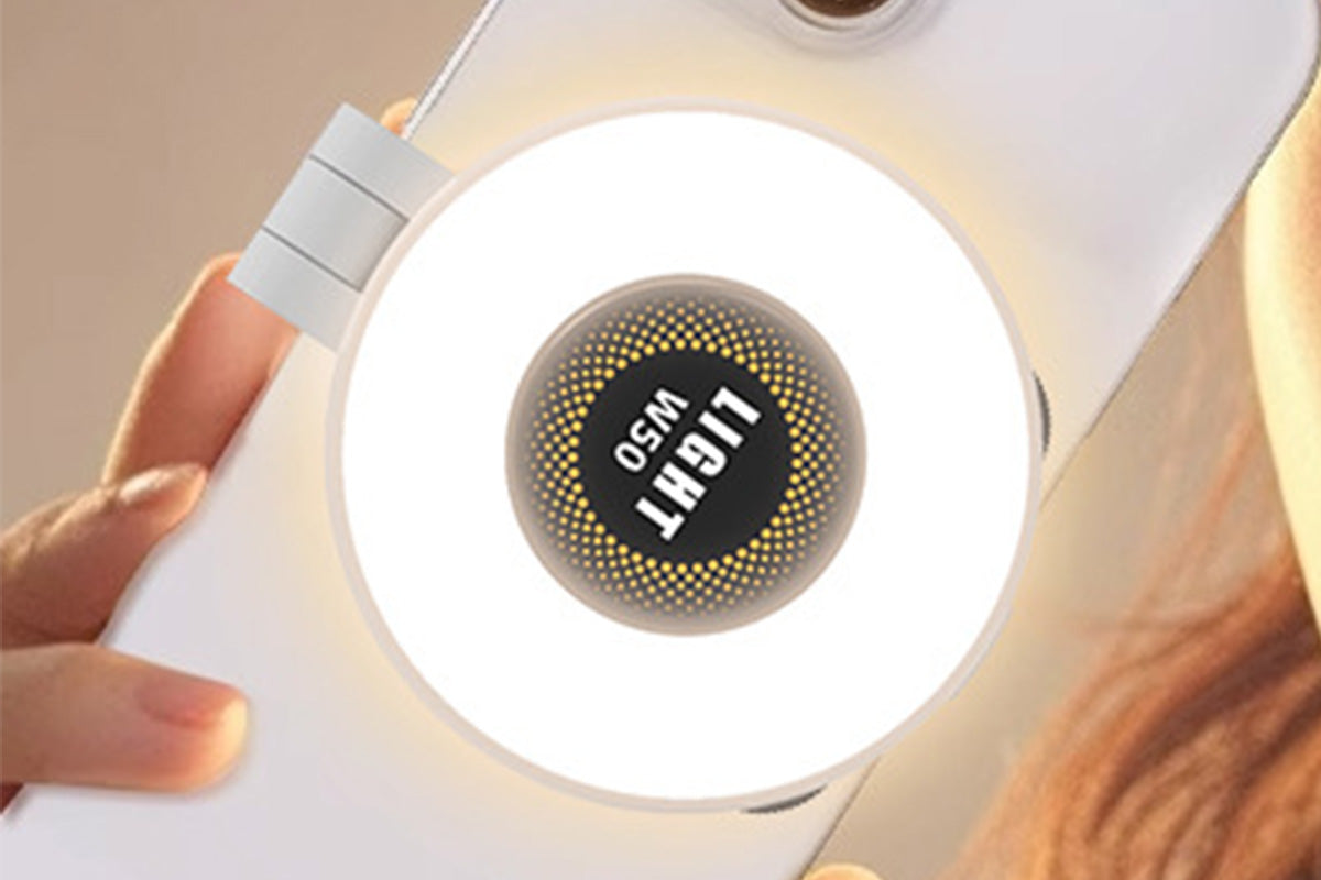 2Pcs Magnetic Phone Ring Light 3 Color Dimmable Fill Light Rechargeable Selfie Light