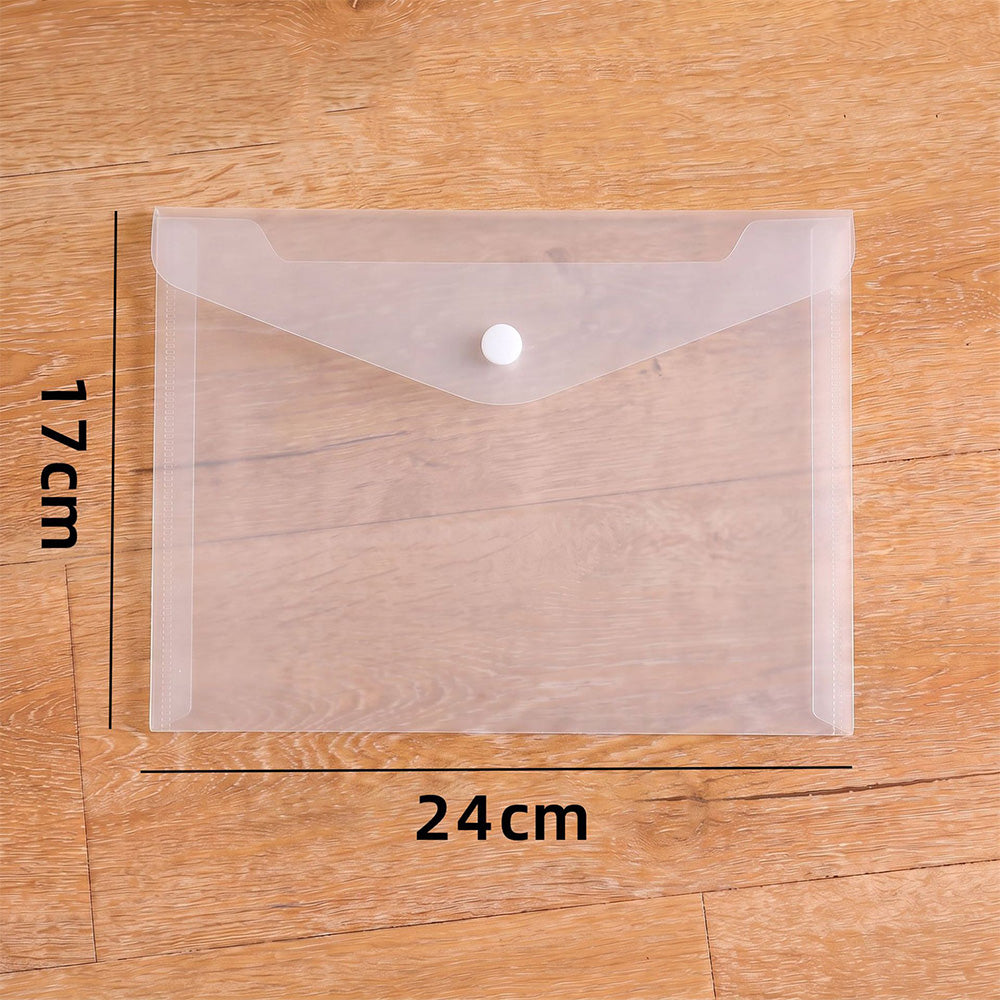 20Pcs Clear Horizontal Snap File Bags in C6 A5 A4 Sizes for Office