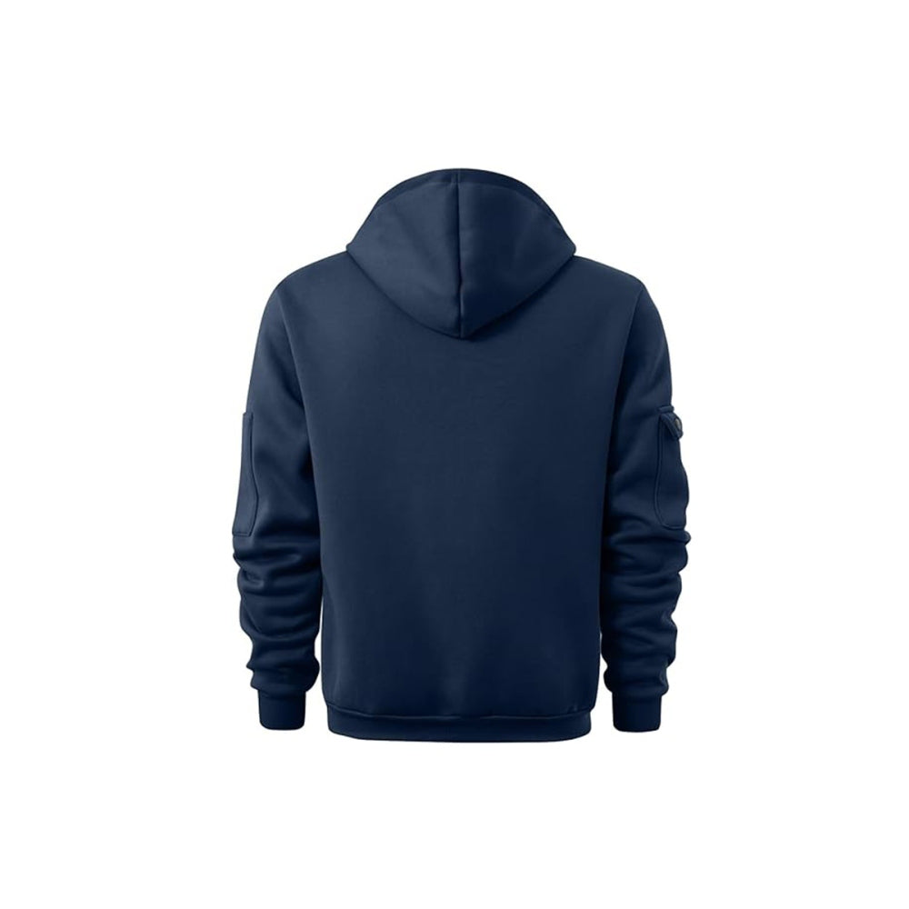 Fleece Hooded Sweatshirt Casual Hoodie for Men-Navy