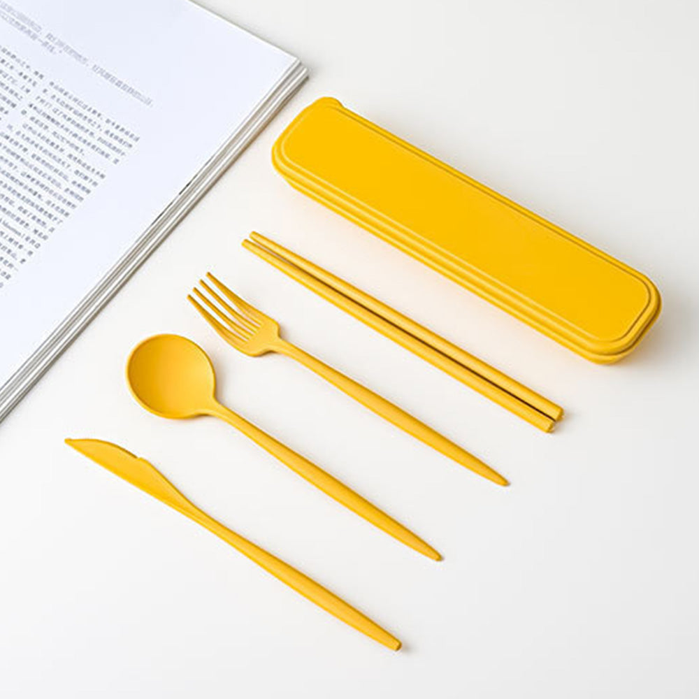 Reusable Travel Utensils Set with Case Portable Knife Fork Spoons Cutlery Set