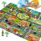Floor Play Mat Rug Traffic Road Signs Car Track City Carpet Toy with 10 Trees